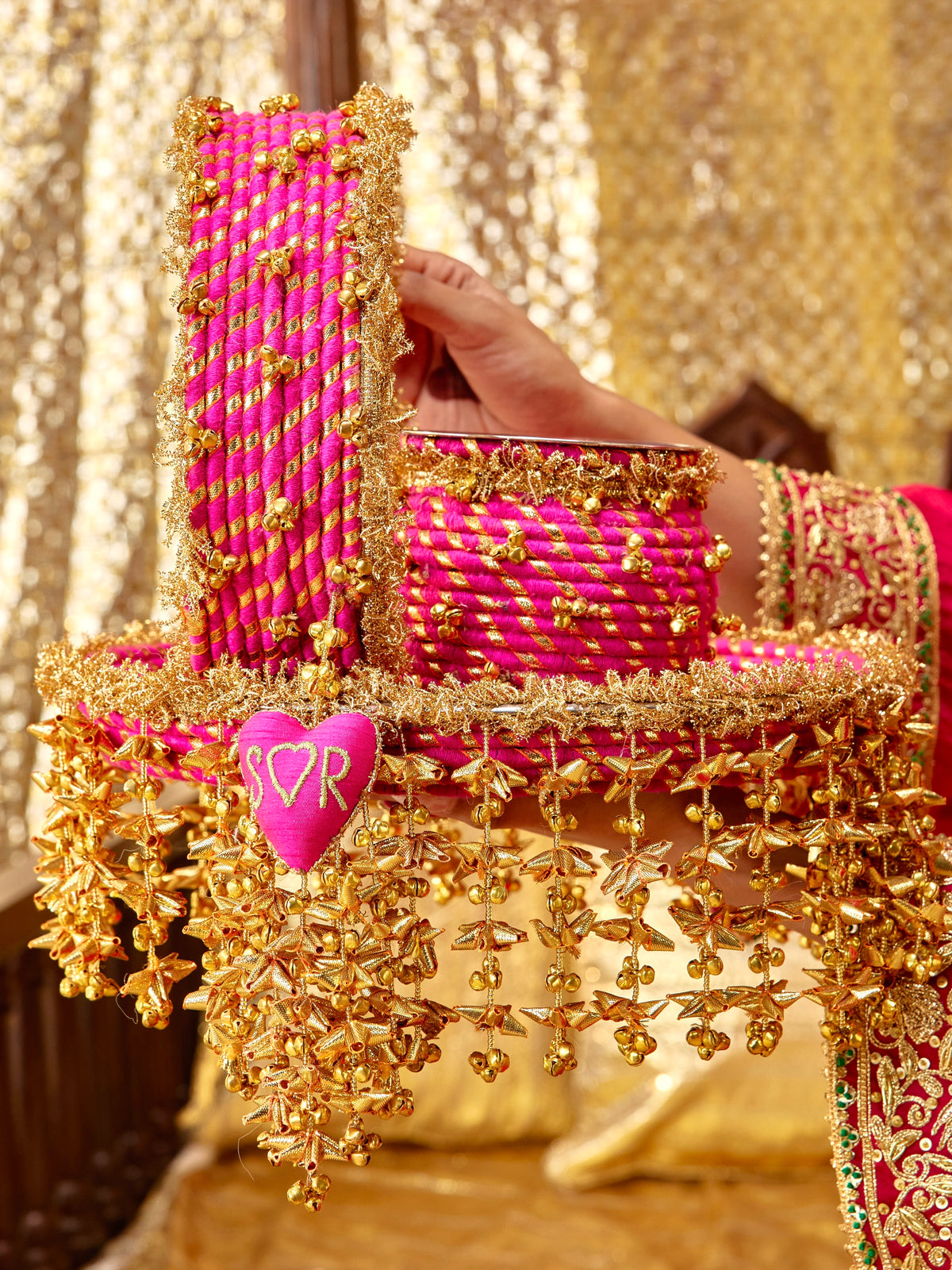 Kumkum Karwa Chauth Thali - Rani Pink