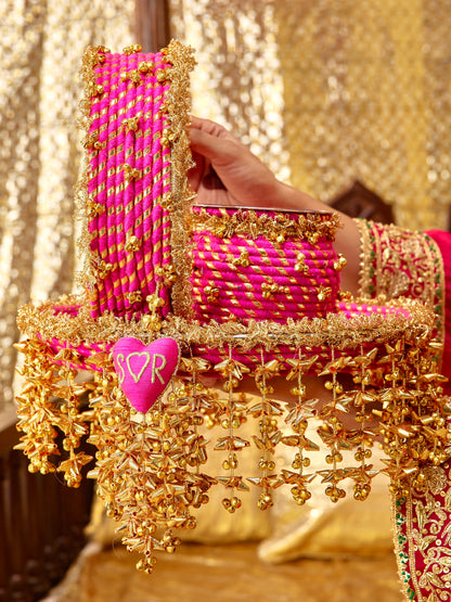 Kumkum Karwa Chauth Thali - Rani Pink
