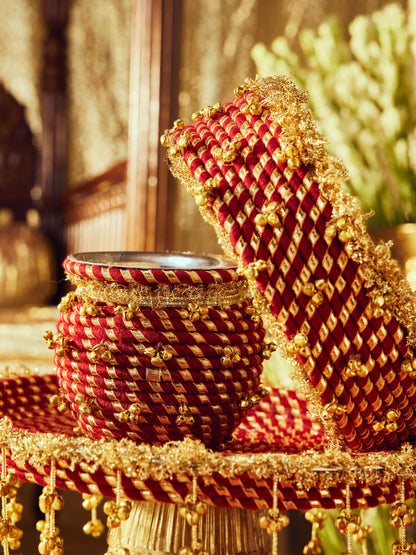 Kumkum Essential Karwa Chauth Full Pooja Hamper - Maroon