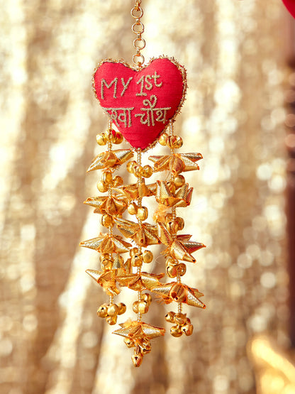 My First Karwa Chauth Red Gota Bracelet (Single Hand)