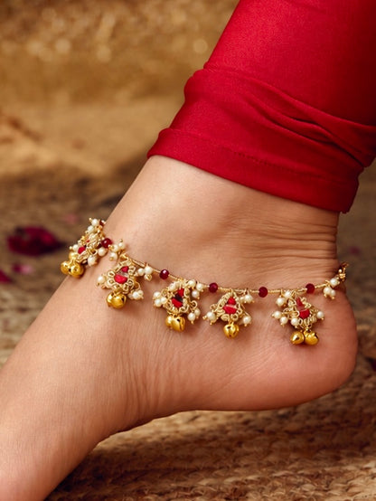 Jhilmil Pair of Payal - Red