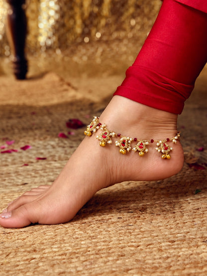 Jhilmil Pair of Payal - Red