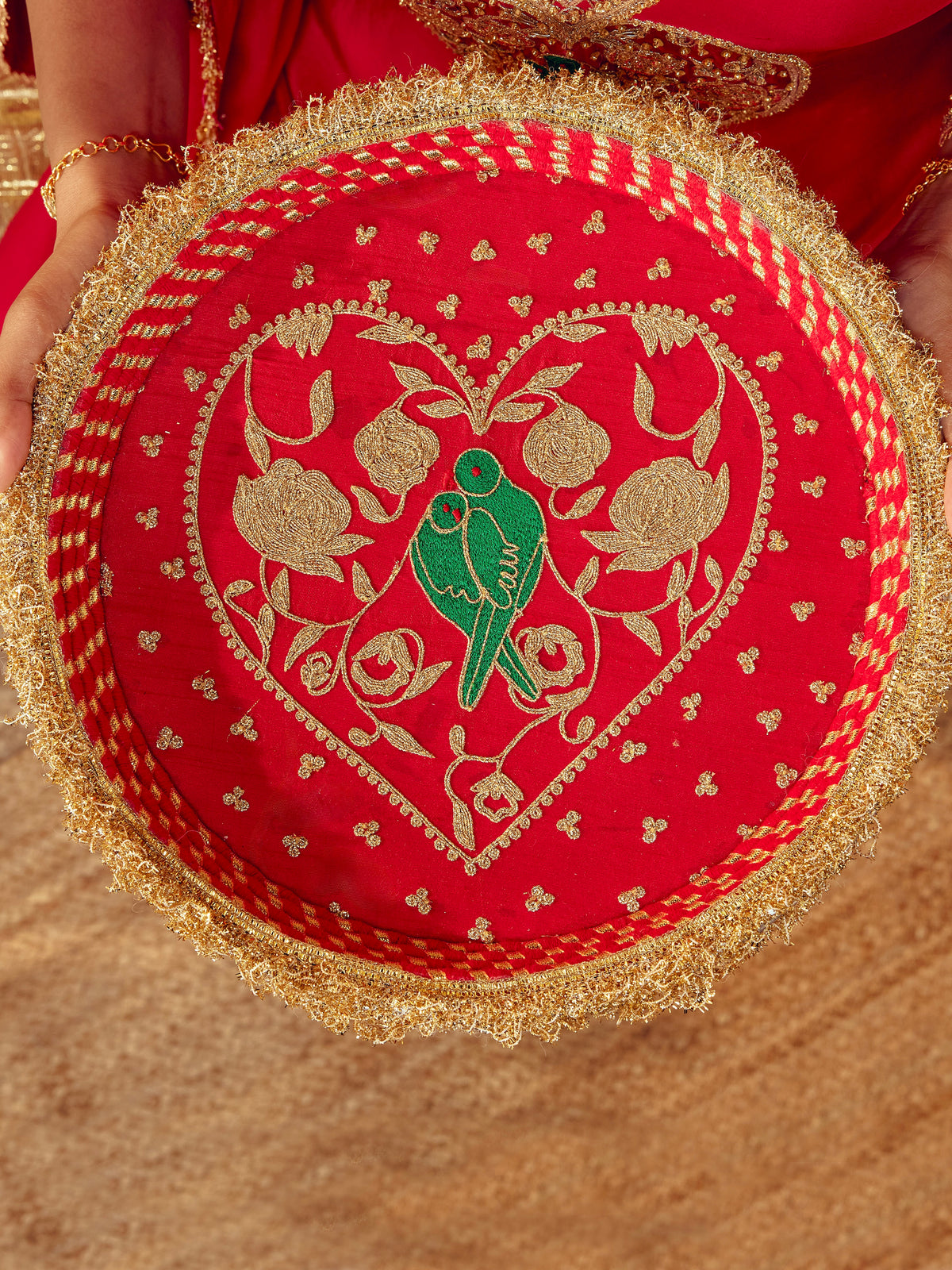 Tota Maina Karwa Chauth Thali - Red