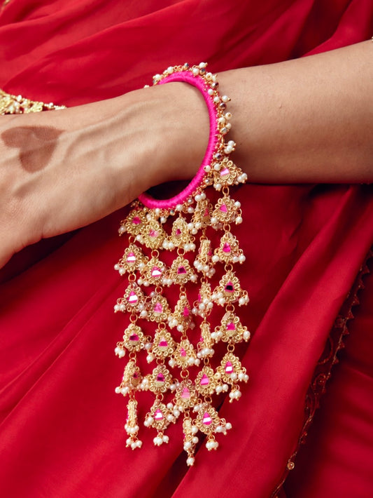 Jhilmil Bangles (Set of 2) - Rani Pink