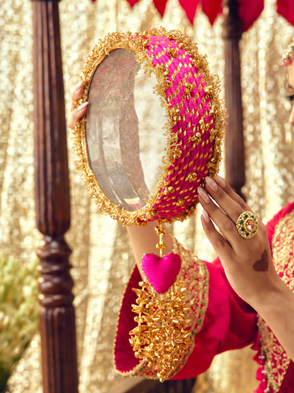 Kumkum Karwa Chauth Channi - Rani Pink