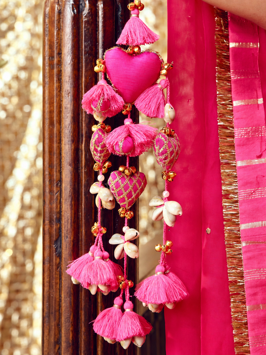 Rani Pink Bangle with Latkan (Single Hand)