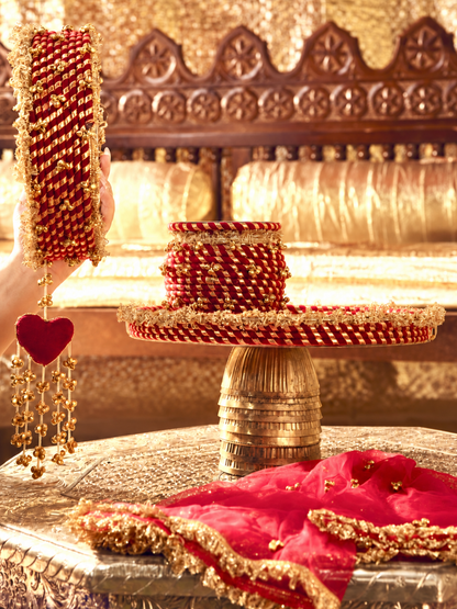 Kumkum Essential Karwa Chauth Pooja Hamper - Maroon (Thali Without Latkan)