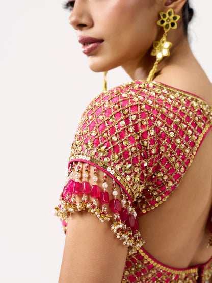 Mehbooba Lehenga Set - Rani Pink