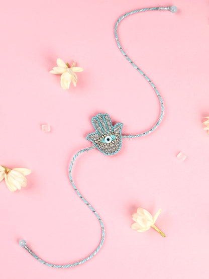 Pastel Blue Hamsa Brother Rakhi