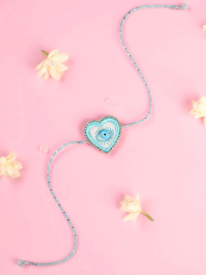 Evil Eye Heart Pastel Brother Rakhi