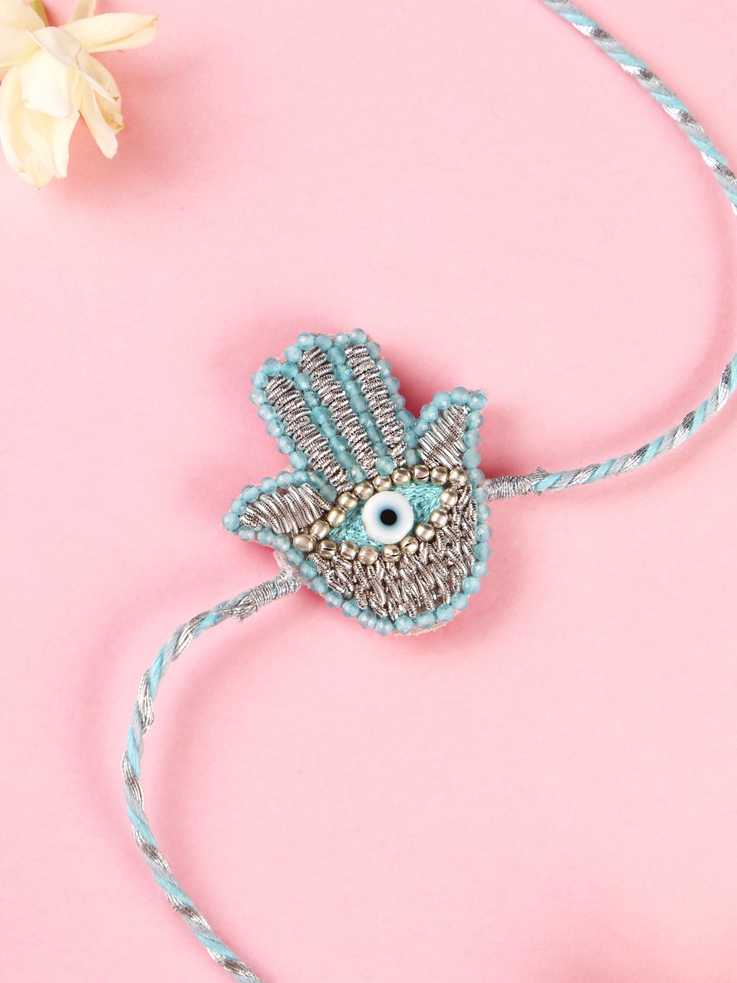 Pastel Blue Hamsa Brother Rakhi