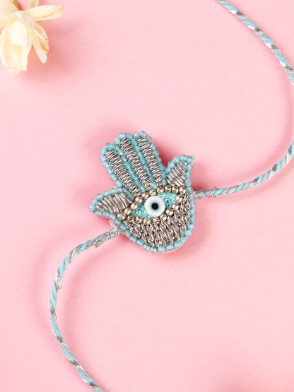 Pastel Blue Hamsa Brother Rakhi
