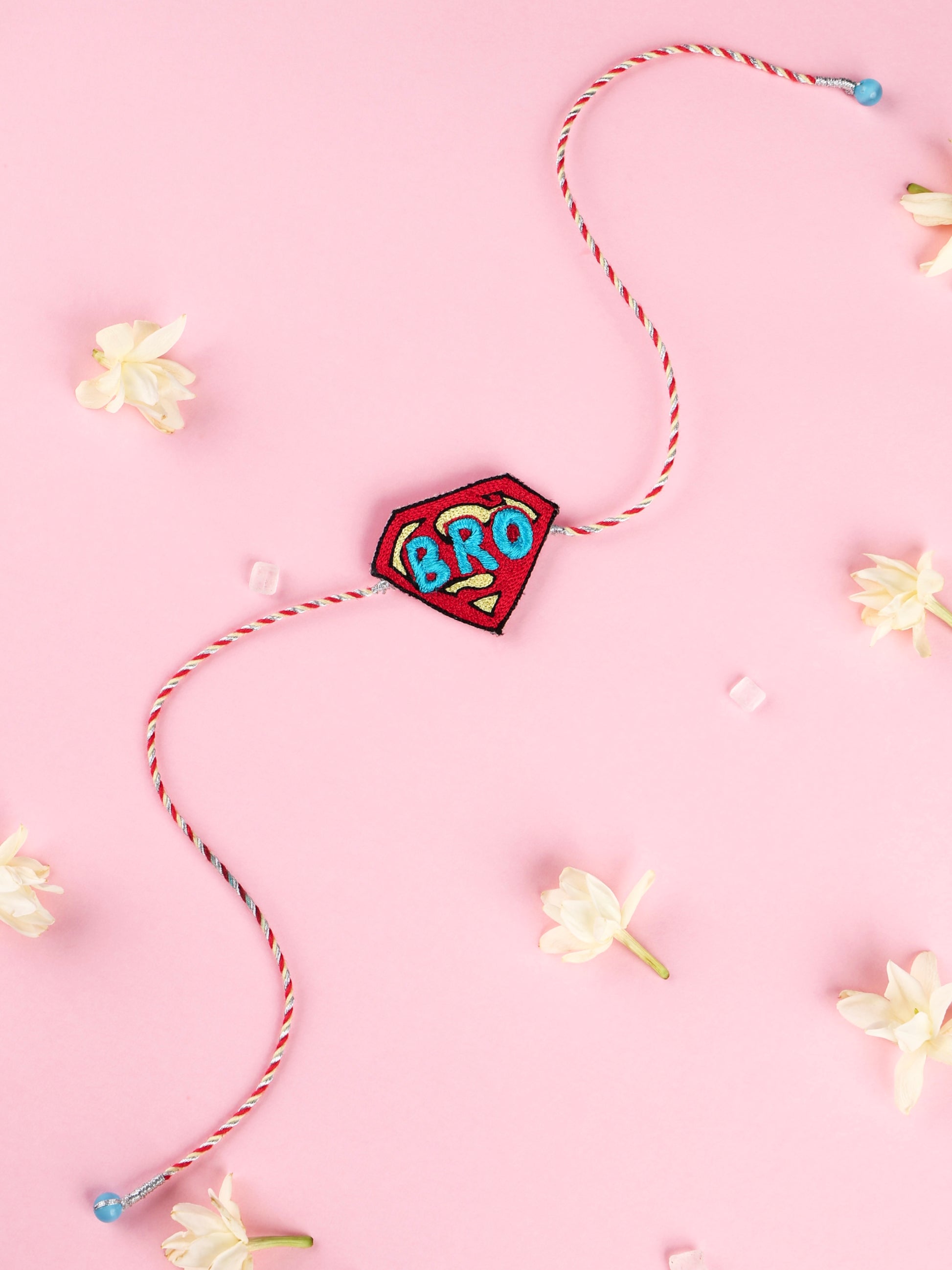 Handmade Super Hero Bro Rakhi - Blue and Red for Raksha Bandhan gifting