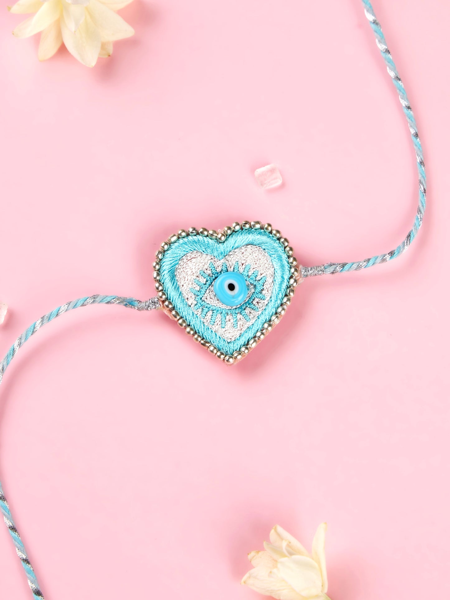 Evil Eye Heart Pastel Brother Rakhi
