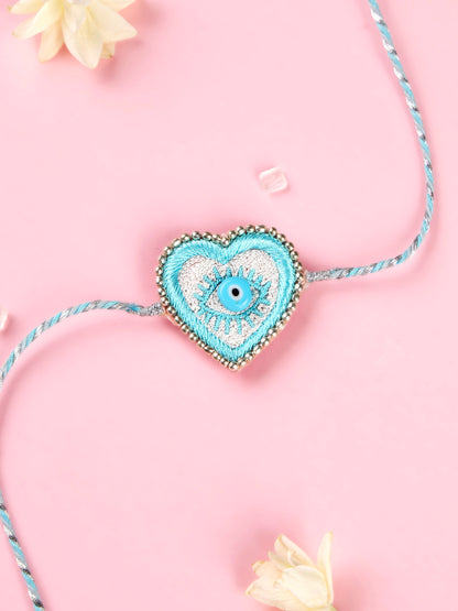 Evil Eye Heart Pastel Brother Rakhi