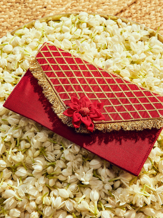 Kumkum Karwa Chauth Envelope - Maroon