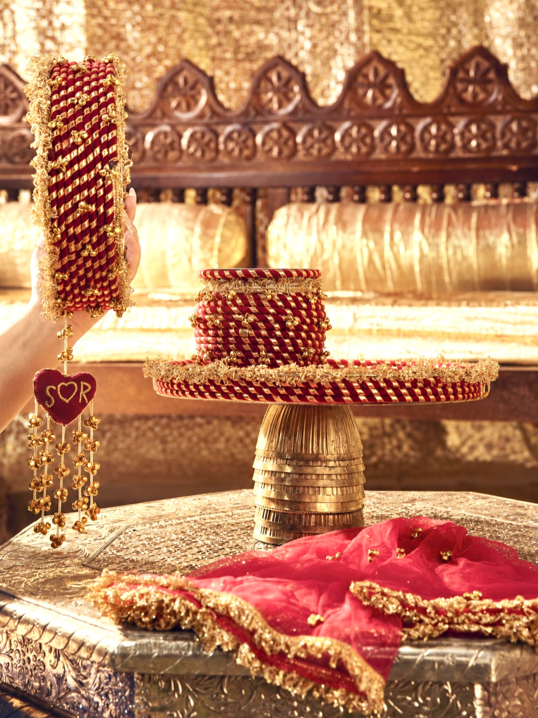 Kumkum Essential Karwa Chauth Pooja Hamper - Maroon (Thali Without Latkan)