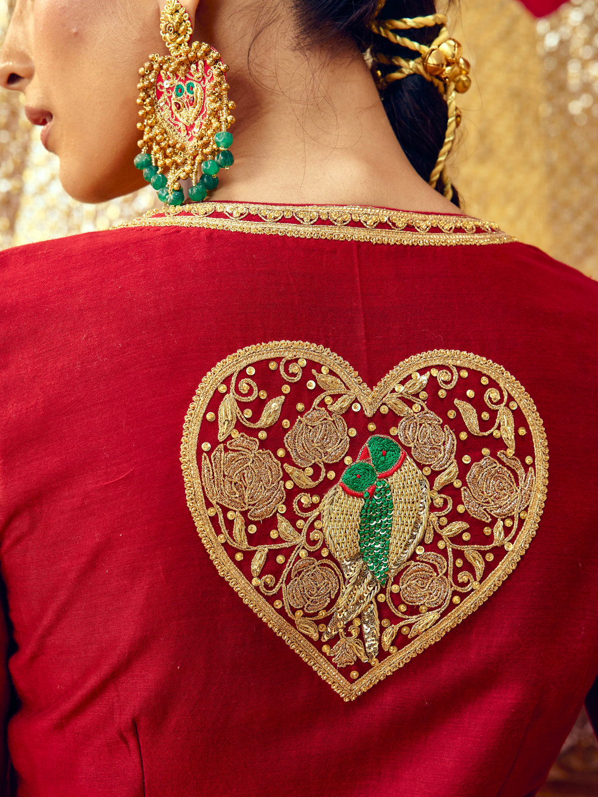 Tota Maina Farshi Salwar Set - Maroon
