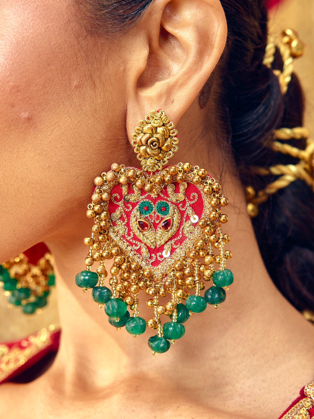 Tota Maina Earrings & Mangtikka Set