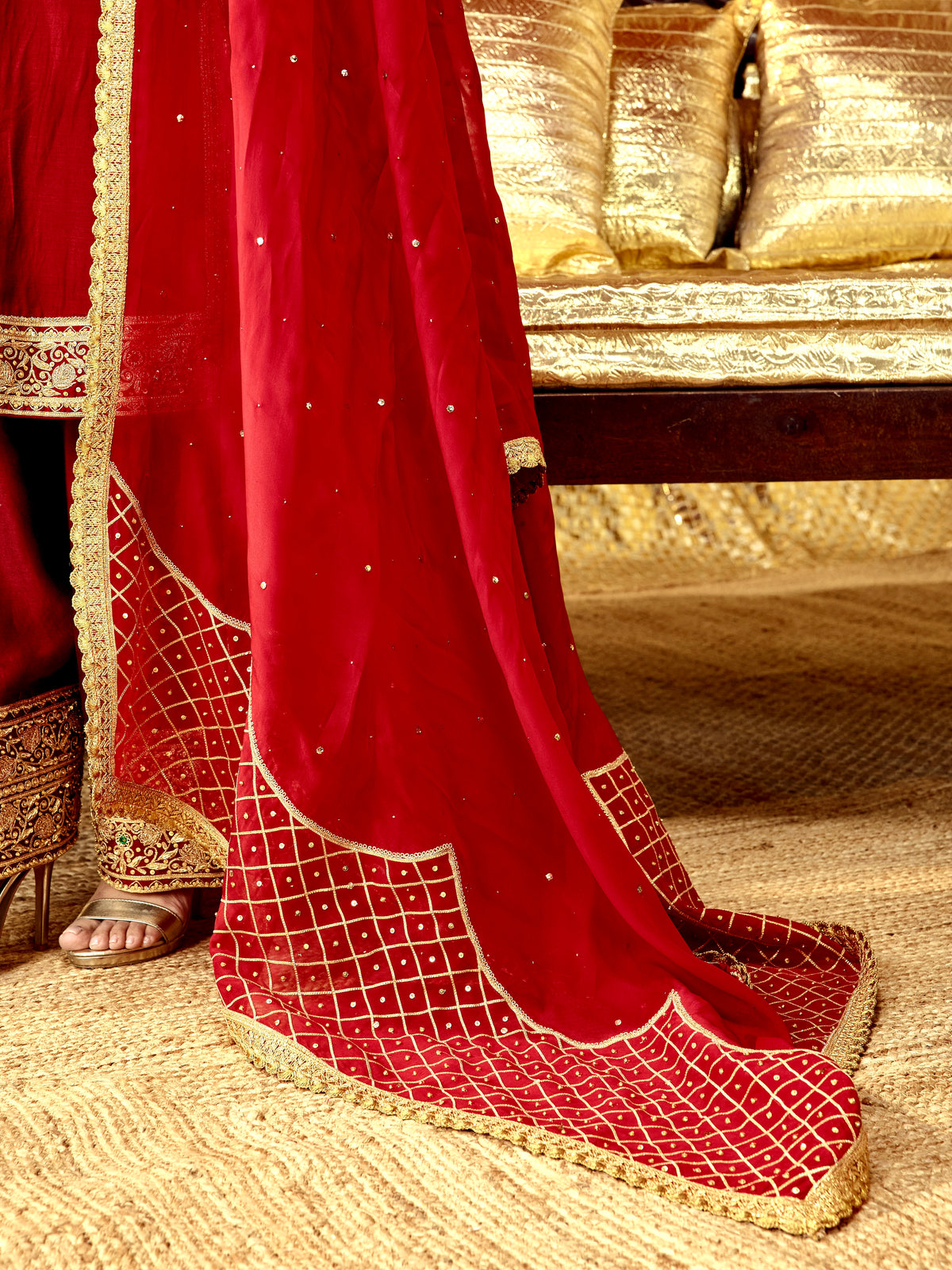 Tota Maina Farshi Salwar Set - Maroon
