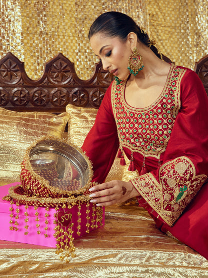 Kumkum Karwa Chauth Envelope - Maroon