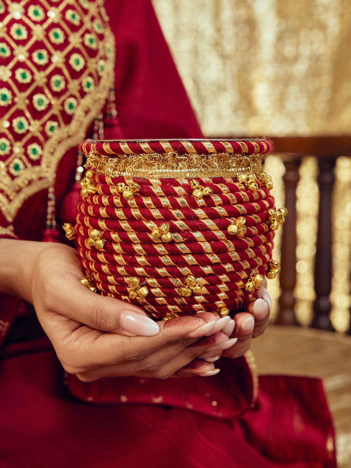Kumkum Karwa Chauth Kalash - Maroon