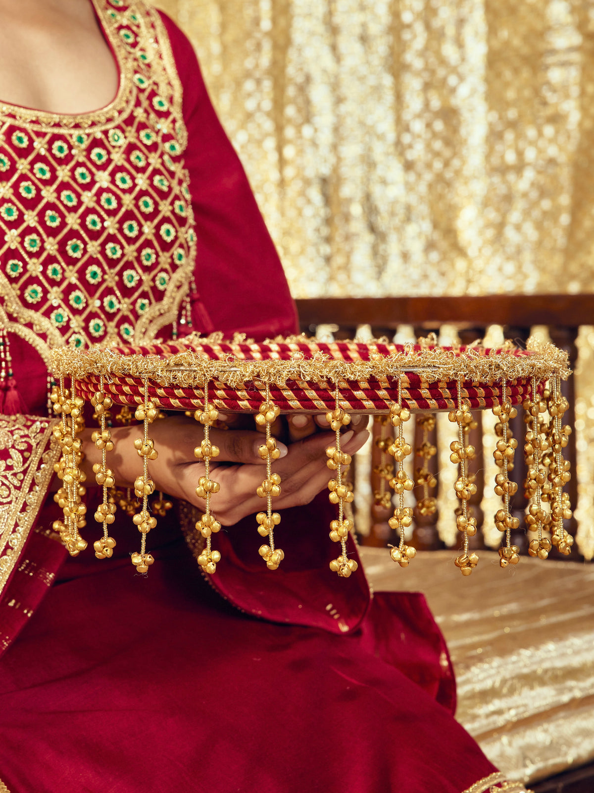 Kumkum Karwa Chauth Thali - Maroon