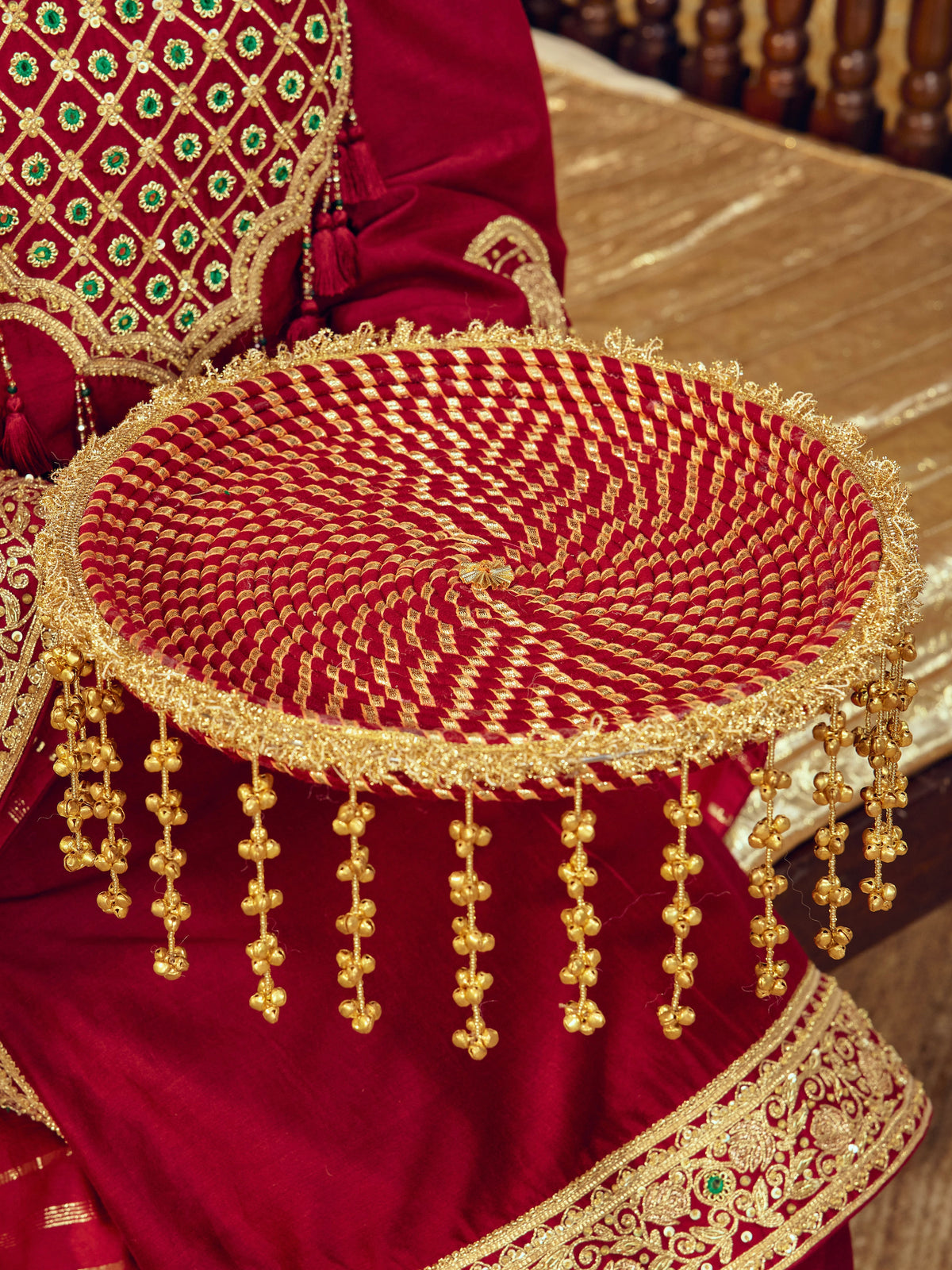 Kumkum Karwa Chauth Thali - Maroon