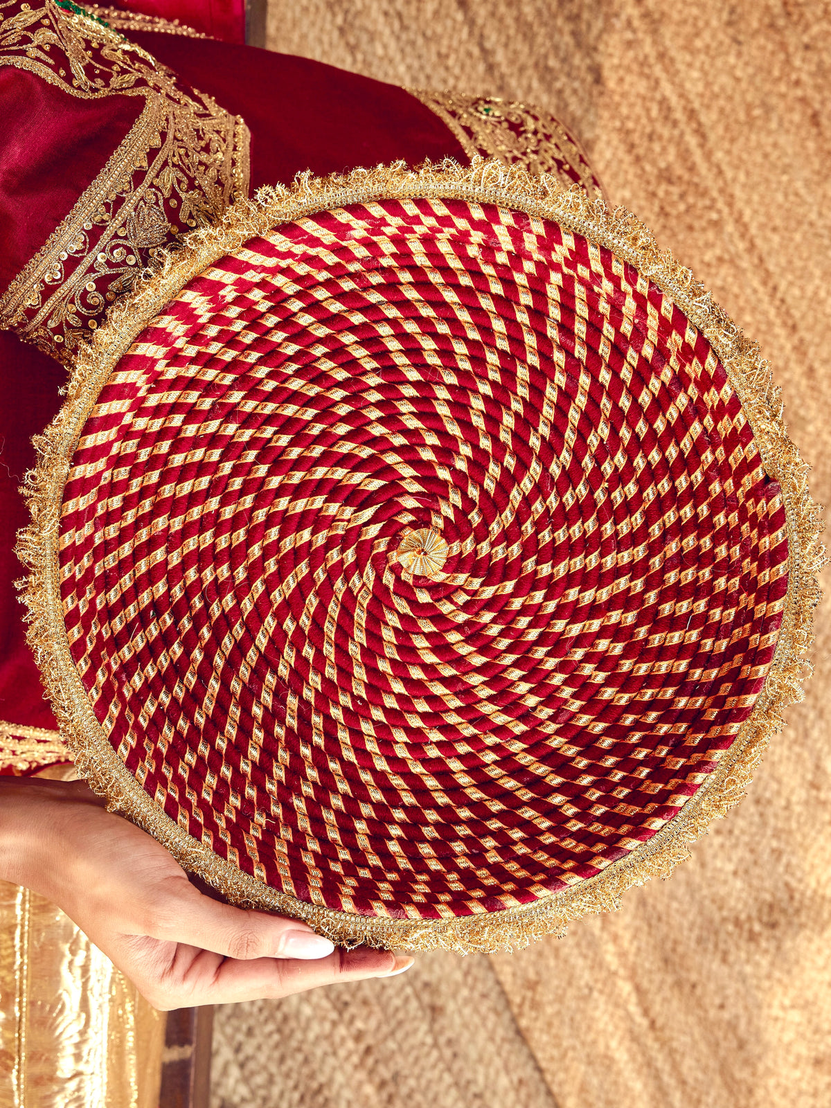 Kumkum Essential Karwa Chauth Full Pooja Hamper - Maroon (Thali Without Latkan)