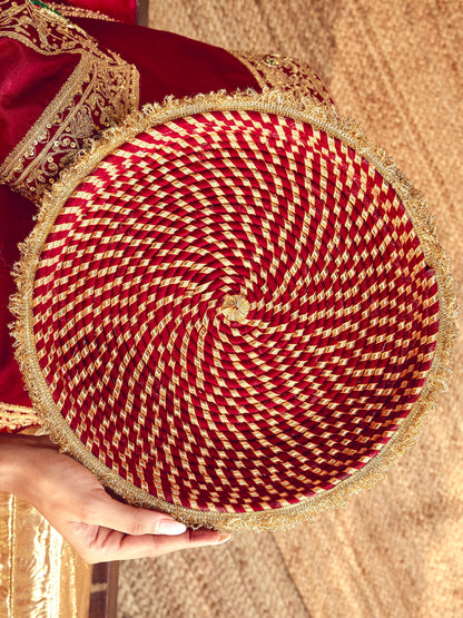 Kumkum Essential Karwa Chauth Full Pooja Hamper - Maroon (Thali Without Latkan)
