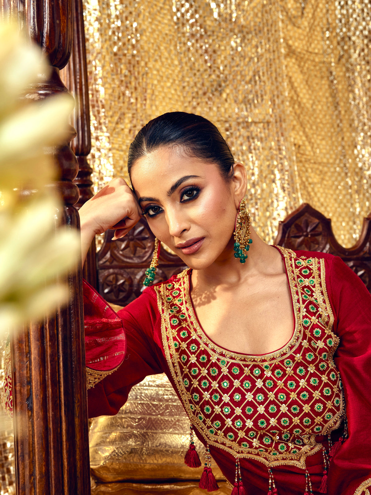 Tota Maina Farshi Salwar Set - Maroon