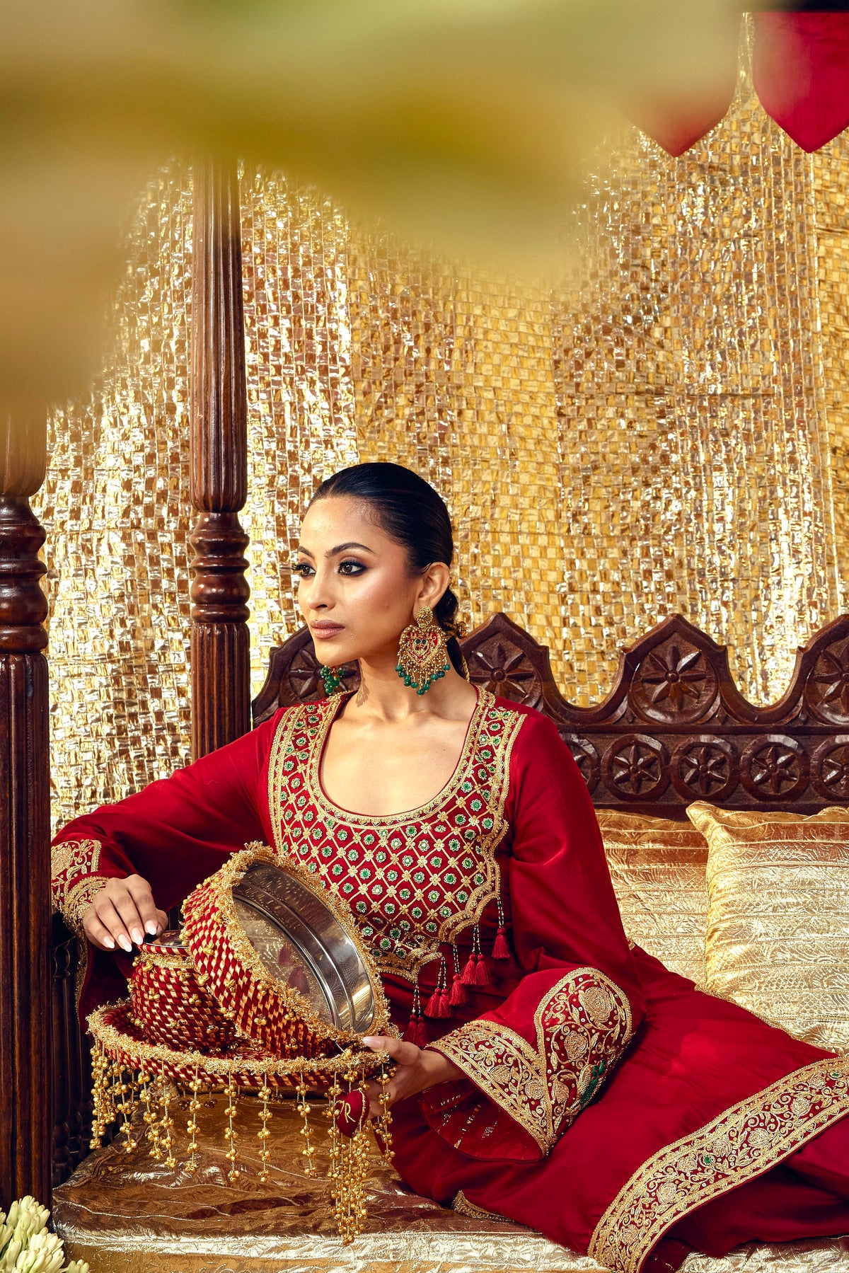 Tota Maina Farshi Salwar Set - Maroon