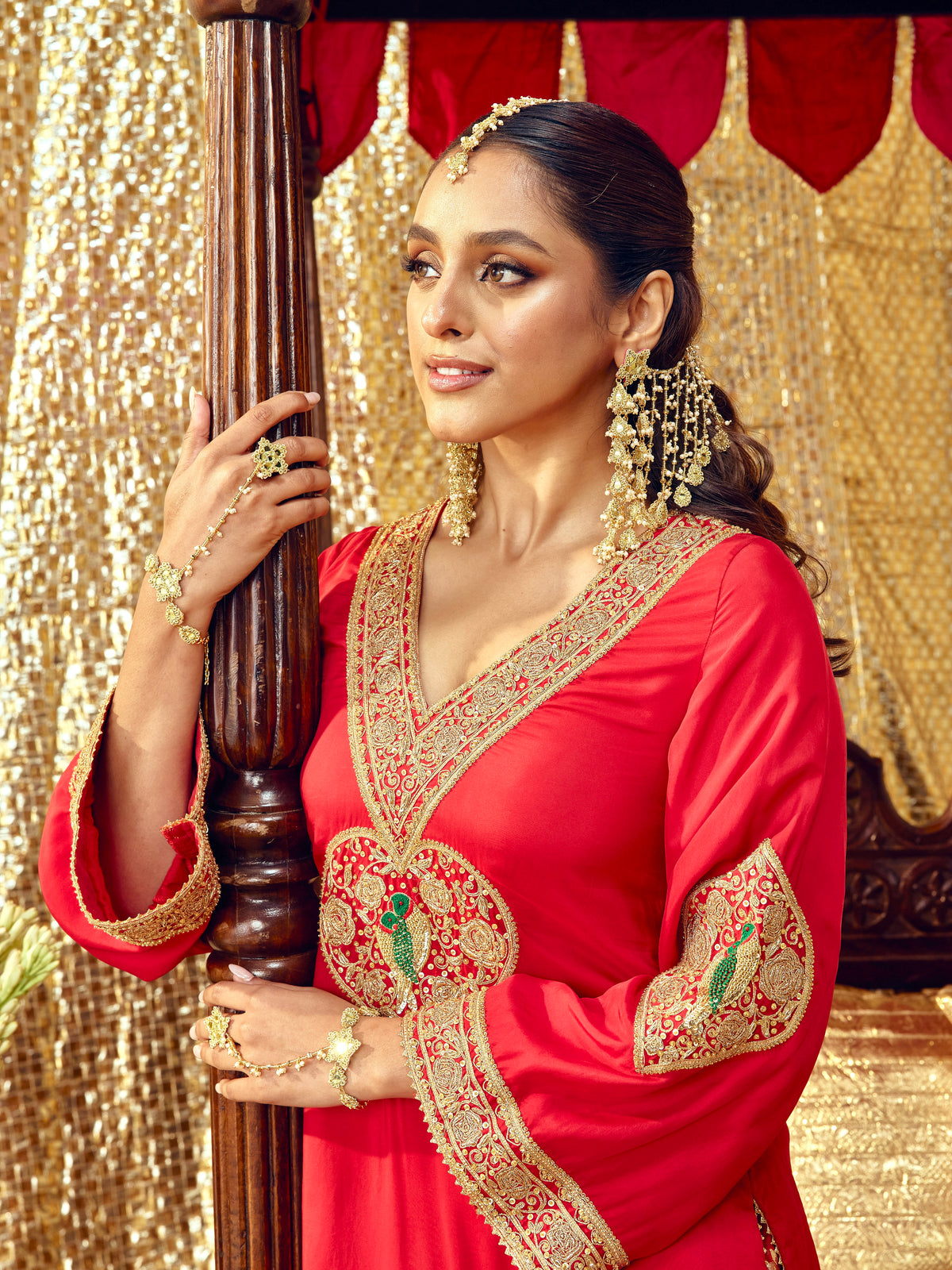 Tota Maina Farshi Salwar Set - Red