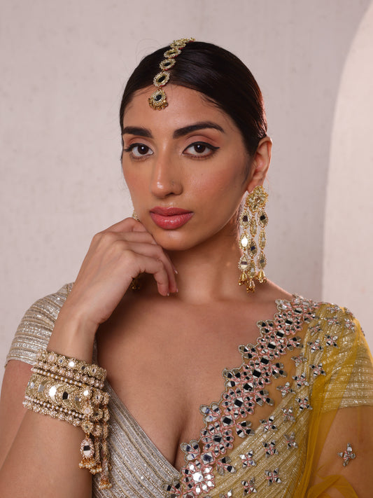 Ishq Gold (Earrings, Mangtikka and Bangle Set)