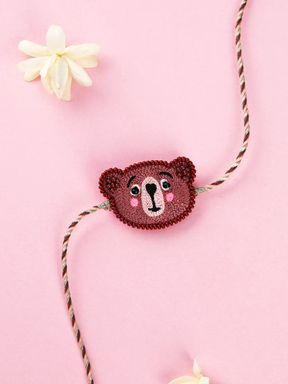 Handmade Brown Teddy Kids Rakhi for Raksha Bandhan gifting