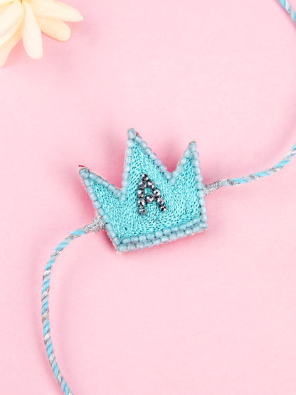 Handmade Initial Crown kids Rakhi for Raksha Bandhan gifting