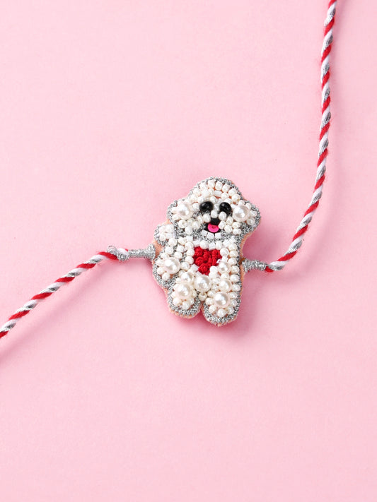 White Poodle Kids Rakhi