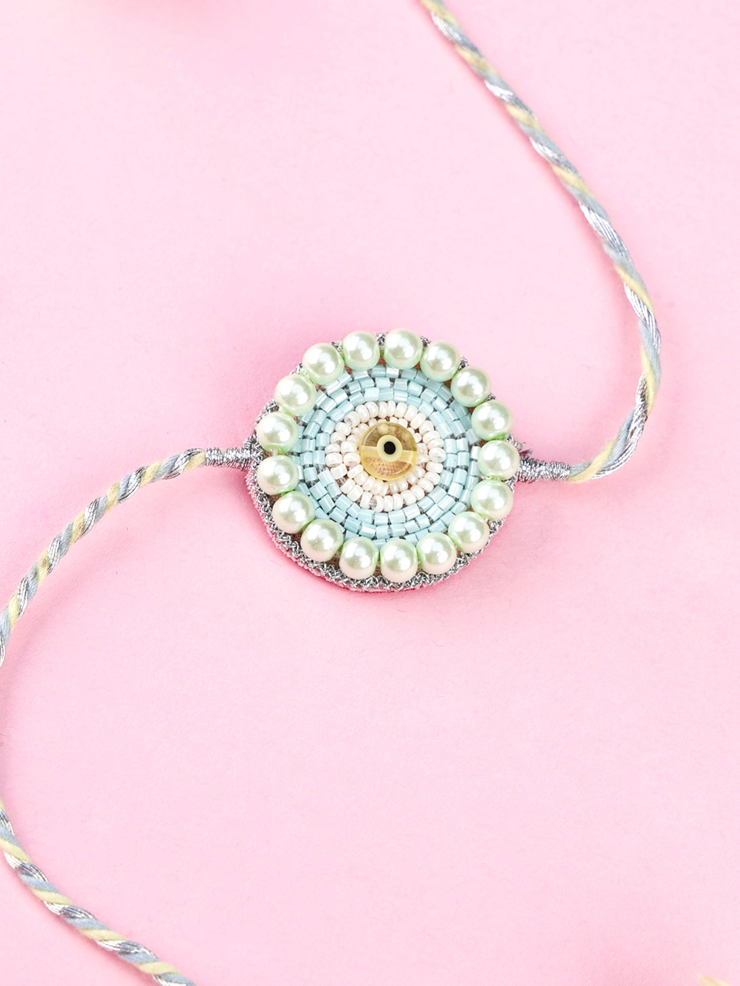 Handmade Round Evil Eye Kids Rakhi for Raksha Bandhan gifting