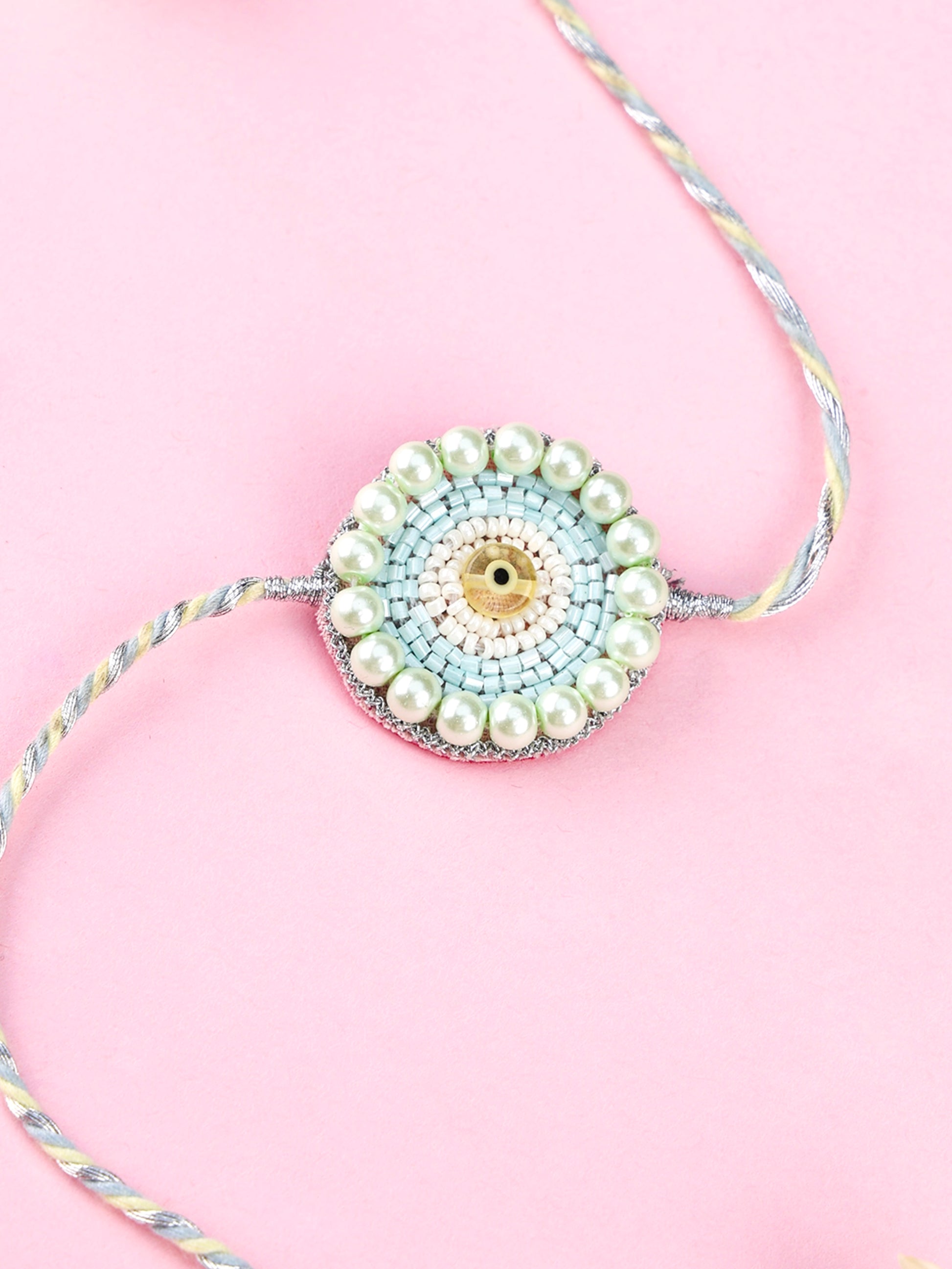 Handmade Round Evil Eye Kids Rakhi for Raksha Bandhan gifting