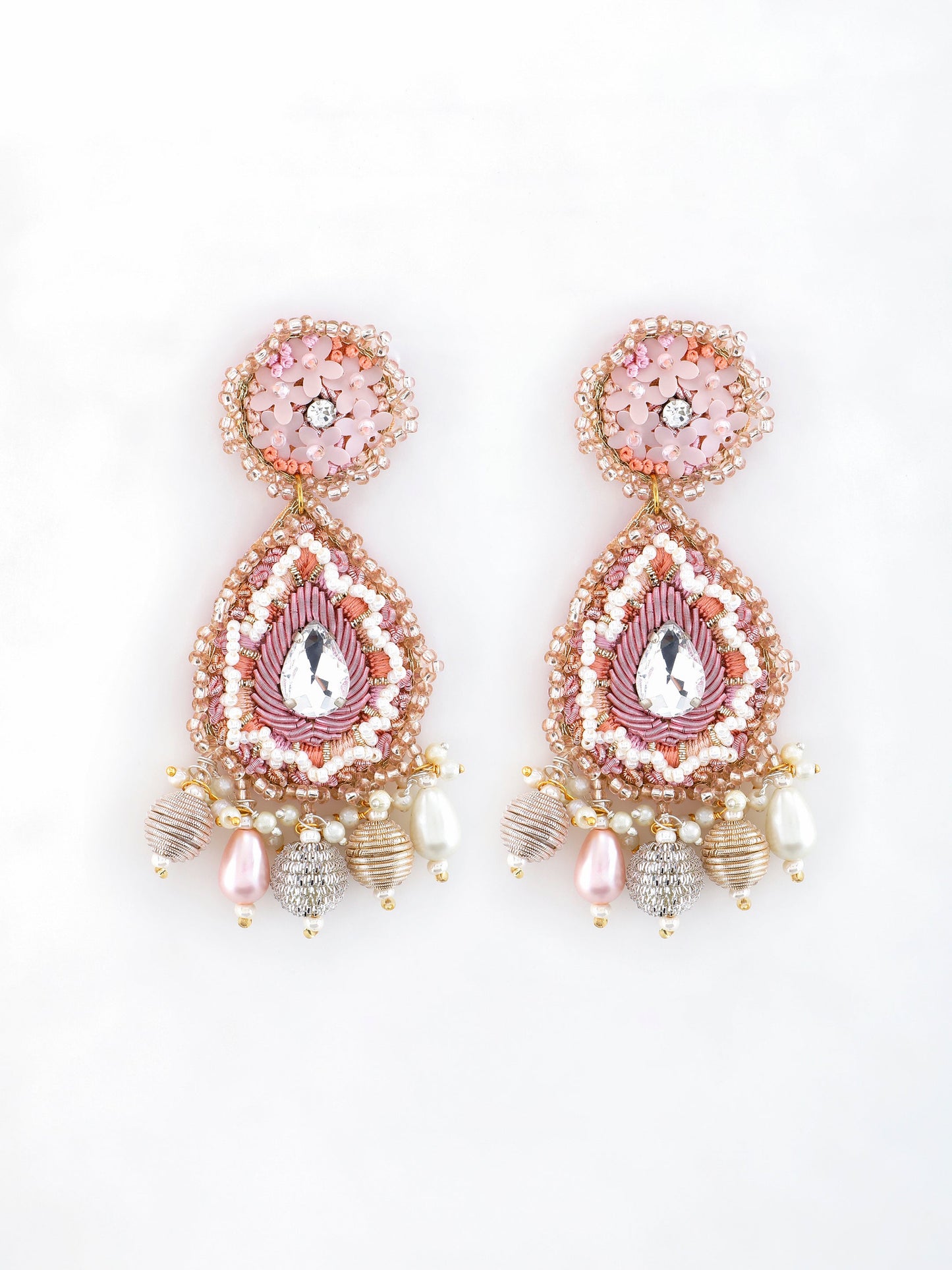 Khoobsurat Pink (Earrings, Mangtikka, Necklace & Pair Of Hathphool)