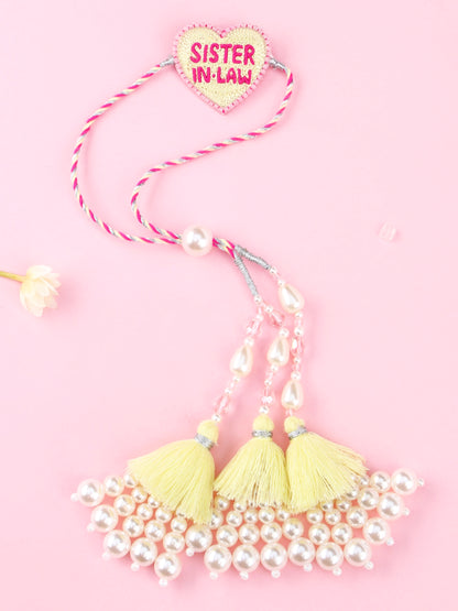 Handmade Sister In Law Lumba - Yellow for Raksha Bandhan gifting
