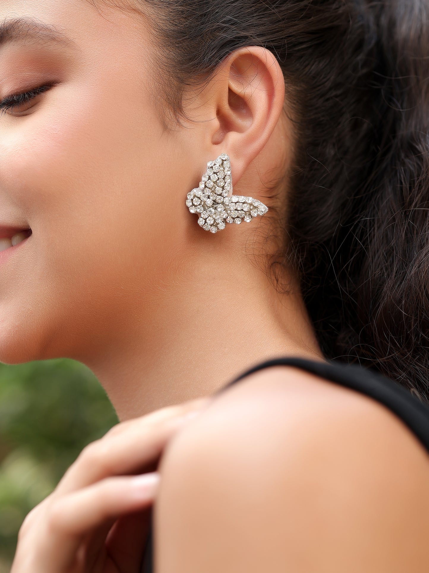 Mini Butterfly Rhinestone Earrings