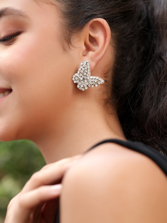 Mini Butterfly Rhinestone Earrings