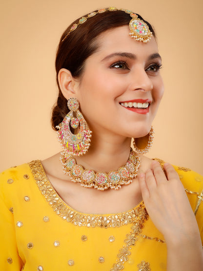 Mini Rang (Earrings, Mathapatti & Sleek Necklace)