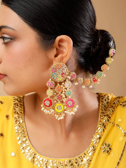 Ramya Earrings With Single Layer Earchain