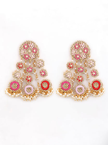 Ramya Rose (Earrings, Mathapatti & Sleek Necklace)