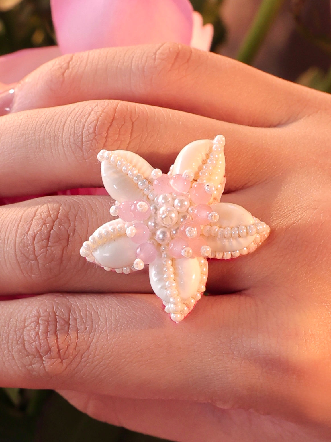 Rose Cowrie Ring