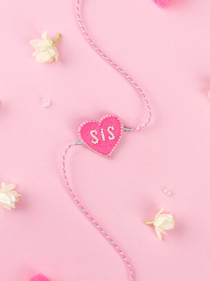 Handmade Sis Rakhi 2026- Neon Pink for Raksha Bandhan gifting