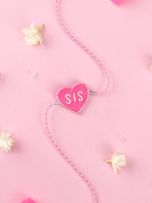 Handmade Sis Rakhi 2026- Neon Pink for Raksha Bandhan gifting