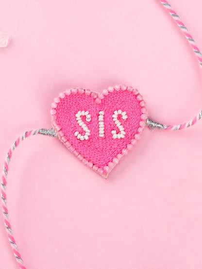 Handmade Sis Rakhi 2026- Neon Pink for Raksha Bandhan gifting